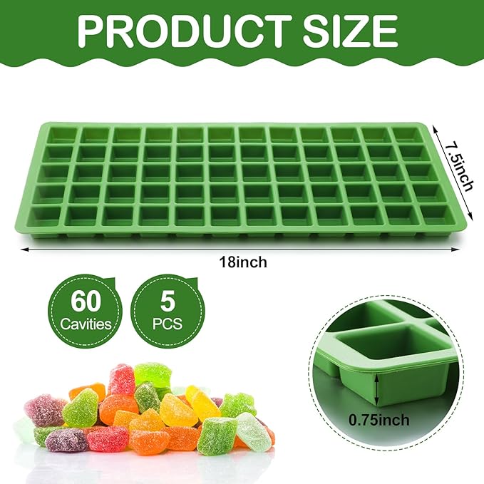 5 Pcs Silicone Food Molds for Harvest Right Freeze Dryer Harvest Right Medium Square Trays Dividers Food Mold for Fruit Vegetable Cake Freeze Drying Accessories (Medium)