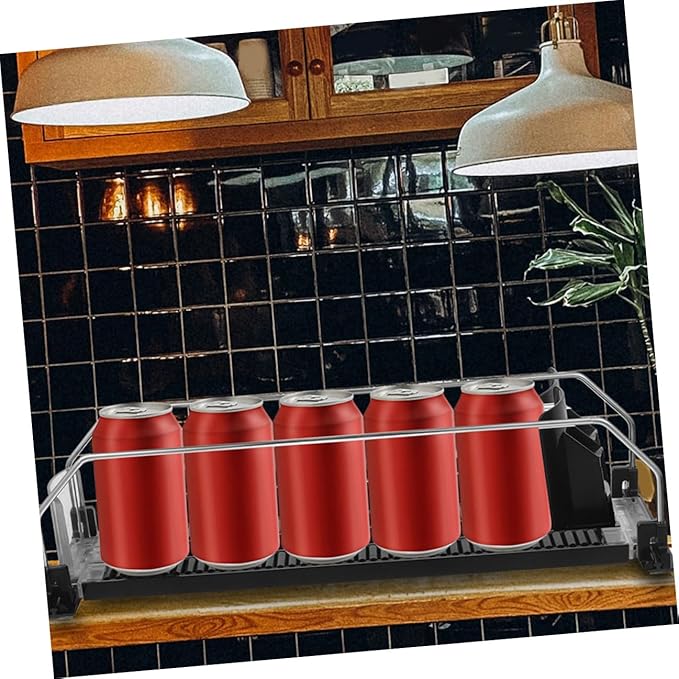 Luxshiny Automatic Pusher Can Dispenser for Fridge Smooth Finish Stable Material Soda Organizer for Refrigerator Beverage Storage Convenient Design