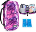 YOUSHARES Insulin Cooler Travel Case - Travel Medicine Cooler Bag for Insulin and Diabetes Supplies Travel, Insulin Case with 2 TSA Approved Gel Ice Pack (Marble Purple)