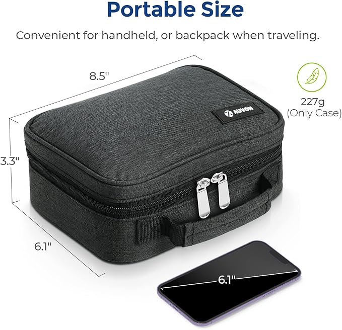 AUVON Large Insulin Cooler Travel Case, Longer Cooling Effect with 4 * 160g Ice Packs, Compact Medication Cooler Bag for 8 Insulin Pens and Diabetic Supplies, Ideal Travel Partner with Handle Design