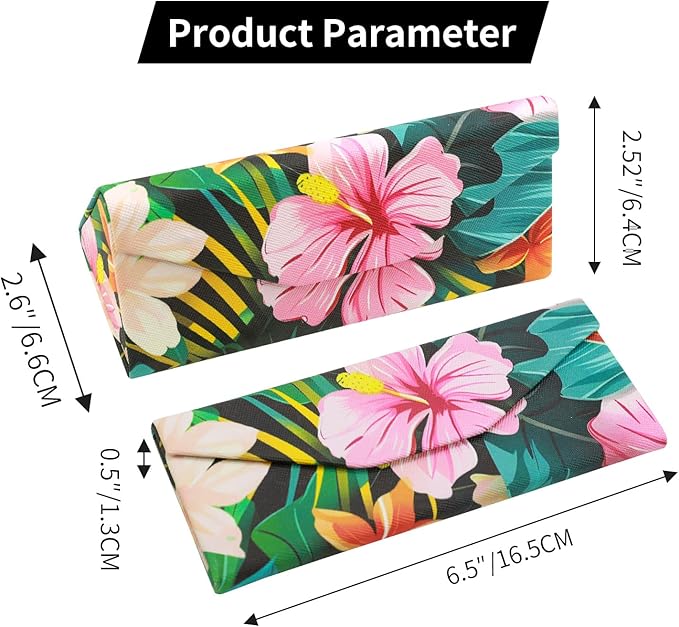 Foldable Glasses Case, Magnetic PU Leahter Sunglasses Case, Cute Hard Shell Folding Eyeglass Cases for Women Kids
