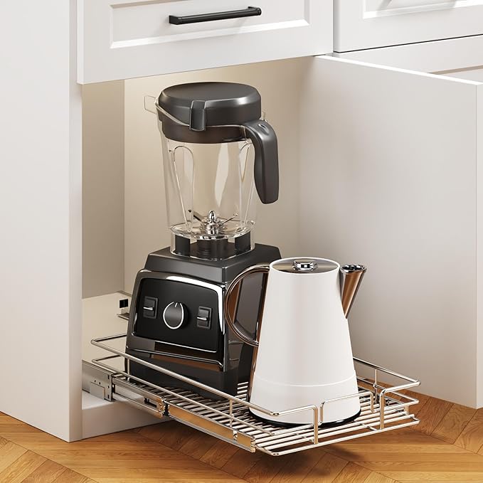 Pull Out Cabinet Organizer 15½" W x 21½" D, Heavy Duty Cabinet Pull Out Shelves, Slide Out Drawers Organization for Kitchen Cabinets Bathroom