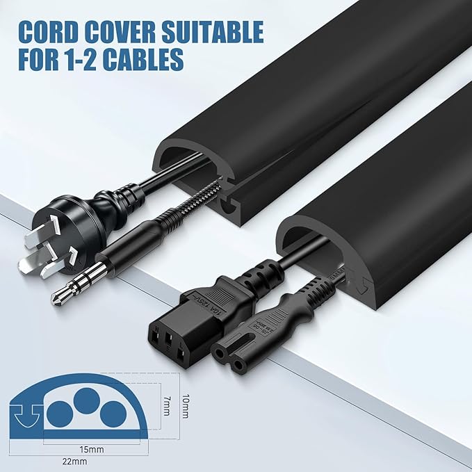 Silicone Wall Wire Hider, Side Open Wire Covers for Cords on Wall, 3.3FT Self-Adhesive Flexible Cord Hider for Mounted TV, Home Office, Cavity 0.63" W x 0.31" H