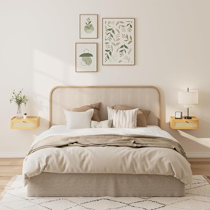 Floating Nightstand,Wall Mounted Night Stand with Drawer,Small Floating Shelves,Floating Wood Bedside Table for Bedroom、Living Room、Bathroom