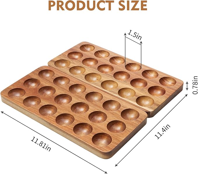 Egg Basket for Chicken Owners Egg Holder Countertop for Parents with Kids Suitable for Kitchen Counter Foldable Acacia Wood Egg Storage Stacks 36 Eggs, Egg Tray Save Counter Space for Fresh Eggs