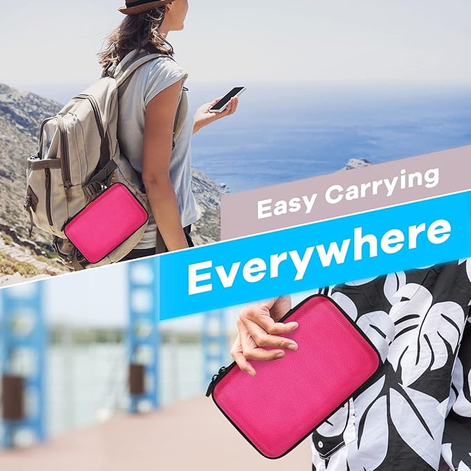 Electronics Tech Organizer Portable Travel Case - Hard Shell Protective Carrying Case for External Hard Drive, Phone Charger, Power Bank, Small Gadgets Storage Pouch Bag