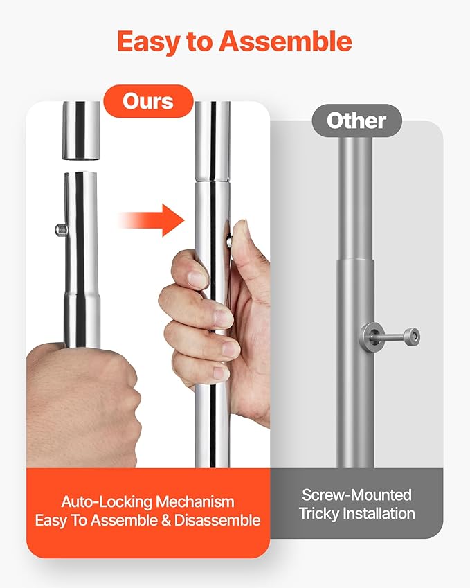 VEVOR Clothes Rack, Rolling Clothing Garment Rack, Extendable Carbon Steel Clothing Racks with Wheels for Bedroom, Laundry, Living Room