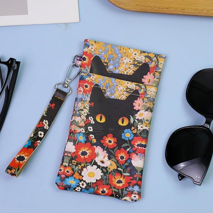Double Eyeglass Case Soft Dual Glasses Case for Women Men Travel Squeeze Top Sunglasses Cases Eyeglasses Pouch