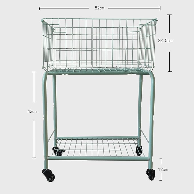 29" Rolling Laundry Cart，Large Capacity Foldable Hamper Basket,MINT Color | Bedroom, Closet Organizer Storage for Home, Dorm(MINT)