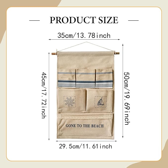 Wall Hanging Bag, Over The Door Storage Bag with Pockets, Wall Mounted Storage Organizer, Hanging Shelves for Playroom Pantry