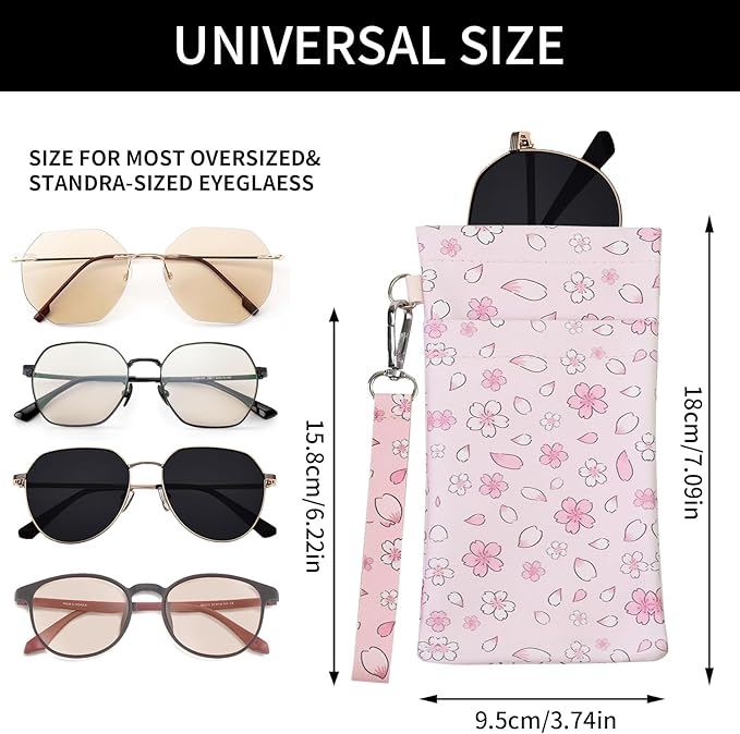 Double Eyeglass Case Soft Dual Glasses Case for Women Men Travel Squeeze Top Sunglasses Cases Eyeglasses Pouch