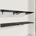 Garage Shelving Wall Mounted, 2-Pack 2x8ft Garages Shelving 24-inch-by-96-inch Wall Shelf Garage Storage Rack Floating Shelves, Space-Saving Black