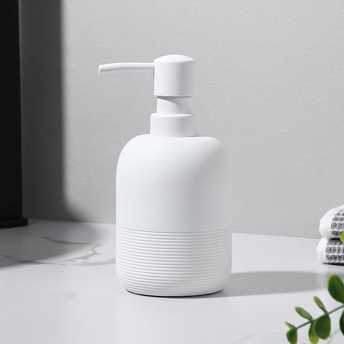 Soap Dispenser White,Hand Soap Lotion Dispenser for Bathroom Countertop,Soap Dispenser for Kitchen.