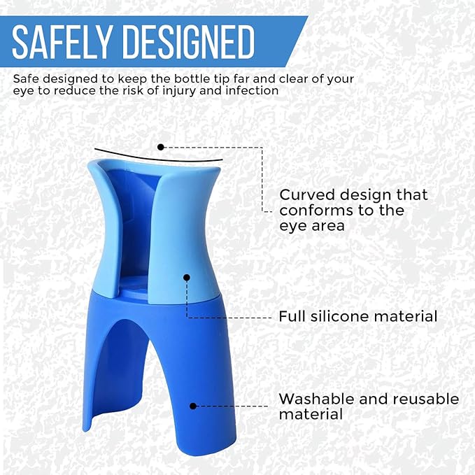 Remedic Eye Drop Guide with Silicone Adapter – Reusable Tool for Clean, Precise Eye Drop Application – Easy to Use Eye Drop Helper for Seniors, Caregivers & Family – Fits Most Eye Drop Bottles
