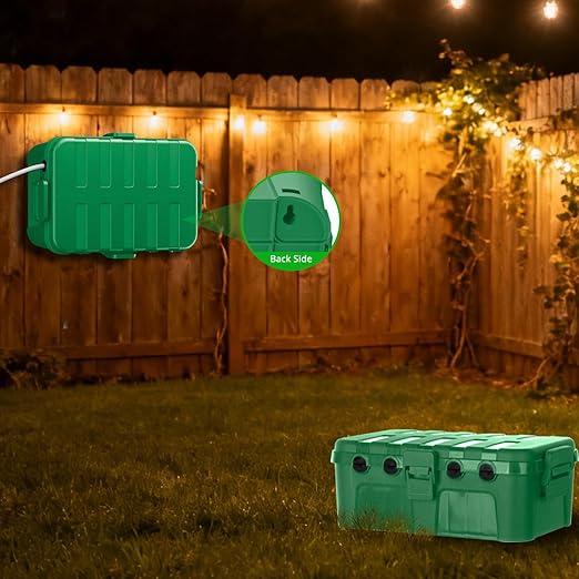 QUOBAS Extra Large Outdoor Electrical Box Waterproof, IP54 Weatherproof Extension Cord Cover, Outdoor Plug Cover Protect Outlet, Plug, Power Strip, Tools, Holiday Light, Green