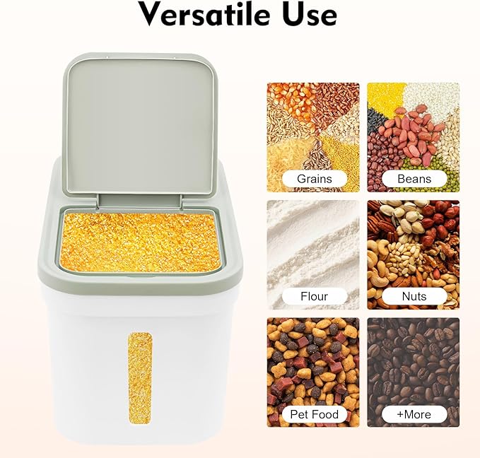 Large Storage Container 22lbs Rice Dispenser Large Rice Cereal Storage Flour Container, Rice Dispenser, Airtight Container For Food