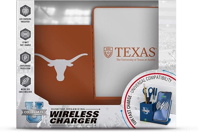SOAR NCAA Unisex Cell Phone Wireless Charging Stand and Desktop Organizer