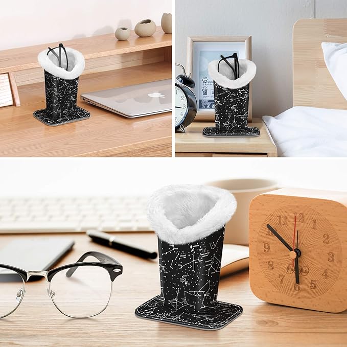 Fintie Plush Lined Eyeglasses Holder, Glasses Stand Case, Anti-scratch Glasses Storage Organizer for Desk, Nightstand, Office