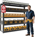 60" W Garage Shelving Heavy Duty,5 Tier Storage Shelves,3030LBS Adjustable Shelf Unit, Metal Garage Shelving for Warehouse Industrial Basement, 72" H × 60" W × 24" D, Black