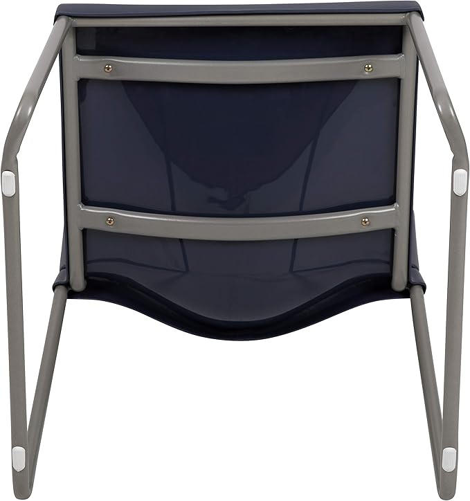 Flash Furniture Hercules Series Contoured Stacking Chairs for Waiting Rooms and Offices, Ergonomic Lobby Chairs with Curved Back, Set of 5, Navy