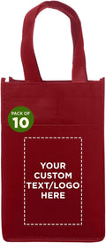 DISCOUNT PROMOS Non-Woven Vineyard Two Bottle Wine Bags