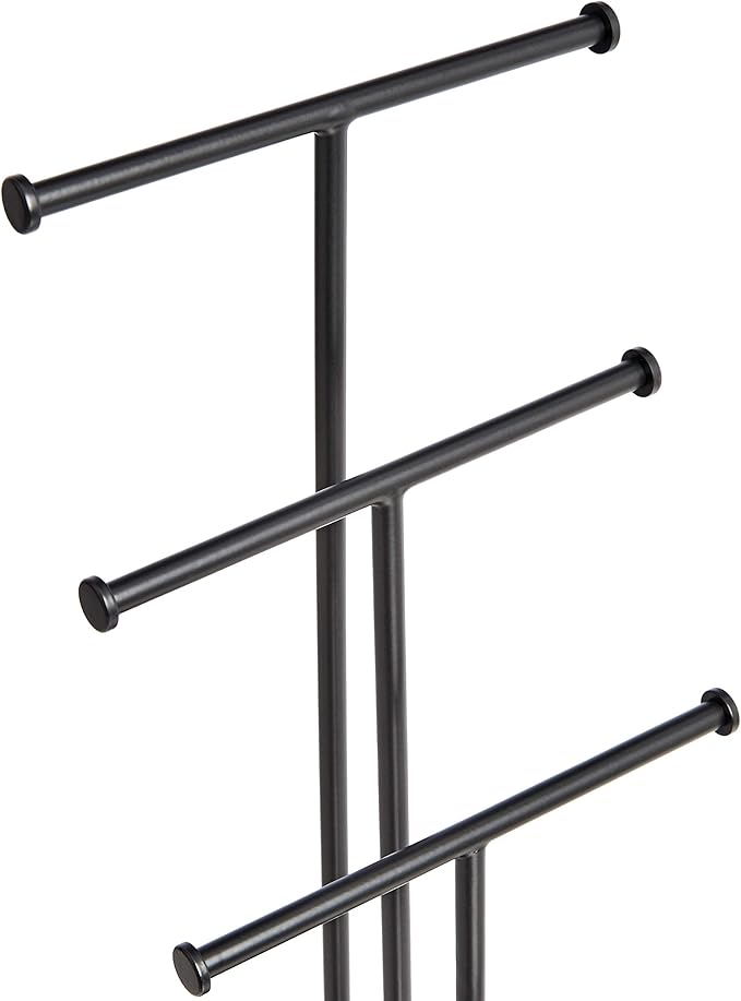 Amazon Basics Four-Tier Jewelry Tree Stand - Walnut/Black