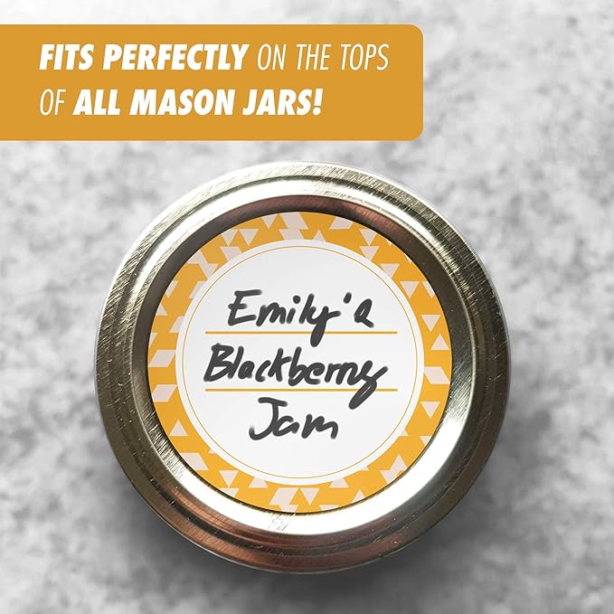 Canning Labels Dissolvable Stickers for Mason Jars and More (2" Round 200/roll) Canning Supplies Washes Off in Seconds Like Magic - Jar Labels Homemade Jam, Jelly, and More (Orange)