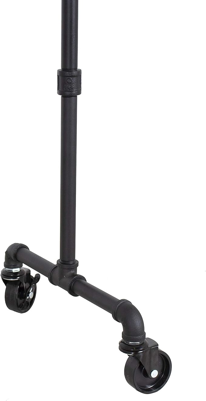 William Roberts Vintage Industrial Heavy Duty Hanging Rod Garment Rolling Closet Organizer Rack (48 in., Wheels)