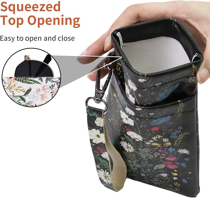 Double Eyeglass Case Soft Dual Glasses Case for Women Men Travel Squeeze Top Sunglasses Cases Eyeglasses Pouch