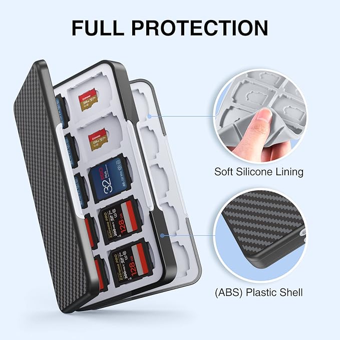 HEIYING SD Card Holder for Memory SD and TF Cards, Portable Case Compatible with 40 SDXC SDHC and 40 TF Card Slots