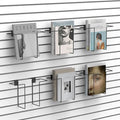 6 Pair Literature Display for Slatwall, Adjustable Magazine Holder for Slat Wall, Metal Slatwall Accessories for Exhibitions, Perfect for Organizing Books, Magazines, and Brochures