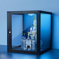 NAIZEA Display Case w/Lock, 17.7"x15.7"x15.7" LED Dustproof Show Case for Collectibles, Figure, Trophy, Display Box for Collectibles Bedroom Living Room Office Game Room,1 Pack