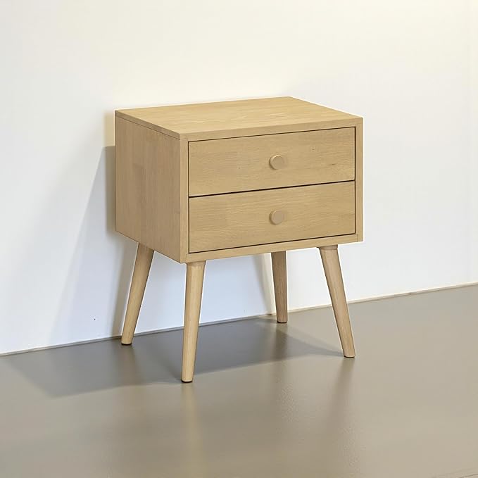 NTC Lux Nightstand with 2 Drawers, Featuring Adaptable Design, 150 lbs Load Capacity, Water-Resistant, Elevate Your Space, Easy Assembly - Sand