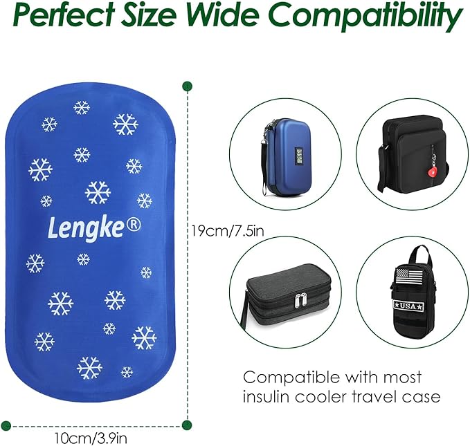 YOUSHARES Ice Pakcs for Insulin Cooler Travel Case - 4 x 160g Large Ice Packs for Diabetes Travel Case, Reusable Travel Ice Packs Keep Cooling