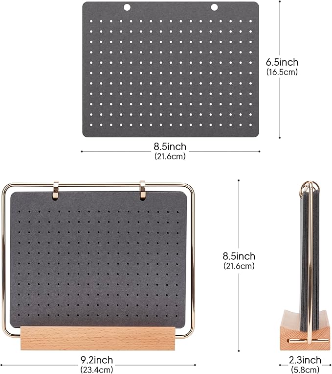 PACMAXI Display Organizers, Brooch Holder, Enamel Pin Pages for Store 180+ Pins, Collection Storage Calendar Wooden Stand With 6 Pages (Not Include Any Accessories) (Grey)