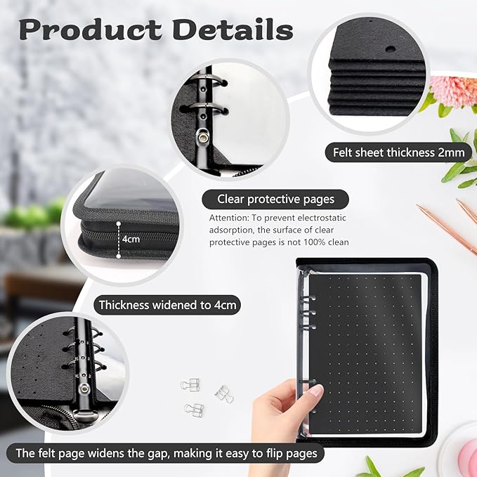 Enamel Pin Display Book Pin Collection Binder Holder Trading Book with 8-Page Display Boards A5 Brooch Pin Storage Organizer Binder Album for Travel Collectors (Black)