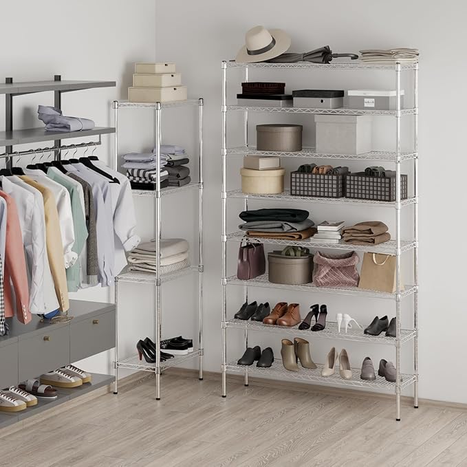 14" Deep x 48" Wide x 86" Height Wire Shelving Kit | 8-Tier | NSF Commercial Storage Rack Unit