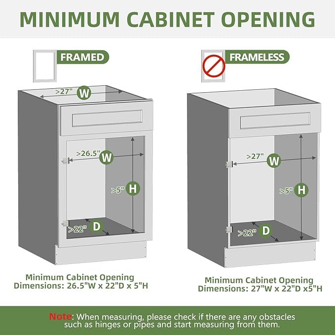 Pull Out Drawers for Cabinets, 25½” W x 21” D Soft Close Slide Out Drawers for Kitchen Cabinets, Cabinet Pull Out Shelves Requires At Least 26.5” Cabinet Opening