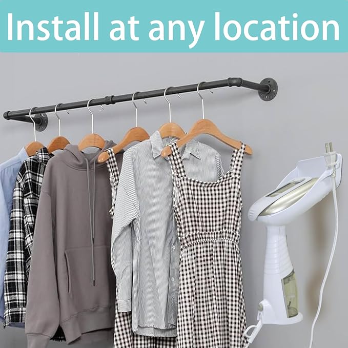Ironing Board Hanger Wall Mount for Clothes for Conair Handheld Garment Steamer，for Laundry Rooms Storage Organizer,Garment Steamer Stand Compatible with Conair GS59X、GS59B Models (Black)