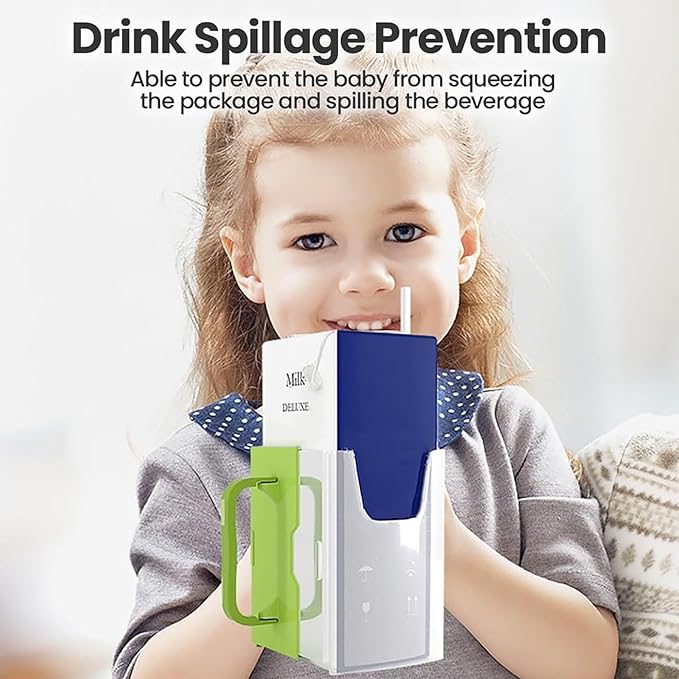 Children's Milk Box Holder - Milk Box Holder, Juice Box Holder, No Squeeze Cup Holder for Milk Box | Portable Juice Bag Length Adjustable, Spill Proof Milk Carton Holder for Home, Car, Traveling
