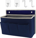 Wall Hanging Organizer Bag/Hanging Baskets with Large Mesh Compartment & 3 Pockets，Over the Door Hanging Organizer Space Saving Storage for Bedroom,RV Camper, Closet (Navy Blue -1 Pack)