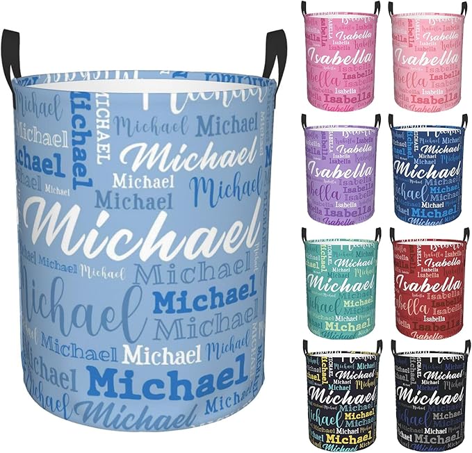 Custom Name Laundry Hamper, Personalized Laundry Baskets with Name for Boys Girls Women Men, Customized Collapsible Dirty Clothes Hamper Easy Storage Gifts for Bedroom Bathroom Living Room