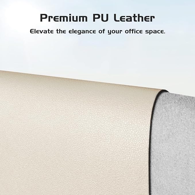 Aothia Leather Desk Pad Protector, Office Desk Mat, Large Mouse Pad, Laptop Desk Pad, Non-Slip PU Leather Desk Blotter, Waterproof Desk Writing Pad for Office and Home (Beige, 55" x 17")