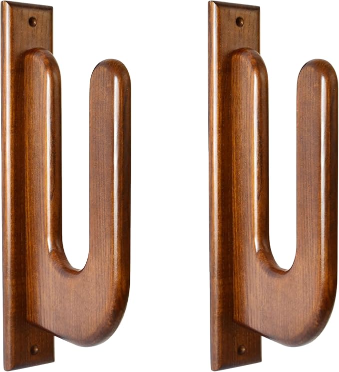 TESLYAR Surfboard Wall Mount – Wooden Surfboard Rack for Wall Storage – Solid Wood Hooks for Surfboard, Snowboard, Paddle Board & Wakeboard – Classic Style