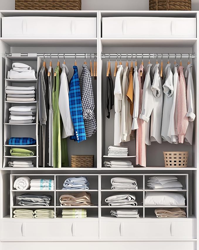 Closet Rods for Hanging Clothes, 17-64 Inch Heavy Duty and Stepless Adjustable Closet Poles, Stainless Steel Closet Hanging Rod for Closet, Wardrobes, Laundry Room, Bathroom, RV (Silver)