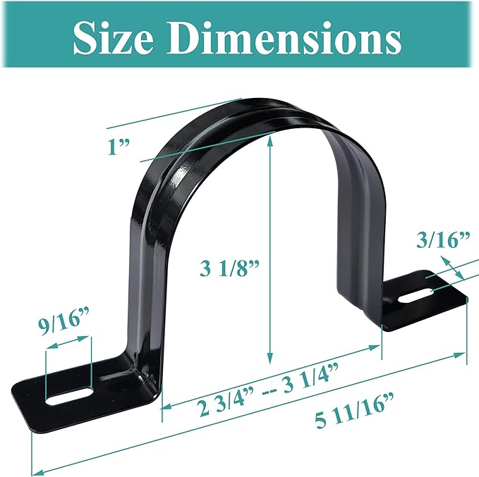 Dust Collection Hose and Pipe Holder Adjustable Hangers Bracket, Don’t Broken Like Plastic After Long Time, Durable Spray Iron, 5 PCS (Black, 2-1/2 Inch)