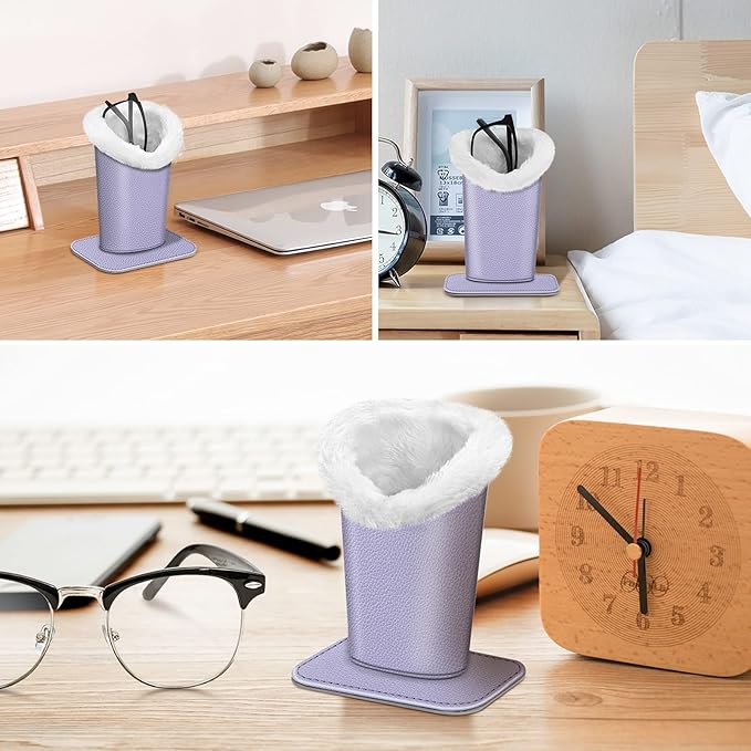 Fintie Plush Lined Eyeglasses Holder, Glasses Stand Case, Anti-scratch Glasses Storage Organizer for Desk, Nightstand, Office