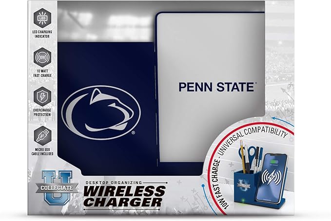 SOAR NCAA Unisex Cell Phone Wireless Charging Stand and Desktop Organizer