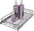 Sliding Cabinet Organizer Pull Out Shelves (11" W x 21" D), Heavy-Duty Slide Out Shelf, Steel Metal Cabinet Roll Out Shelves for Kitchen Bathroom, Chrome