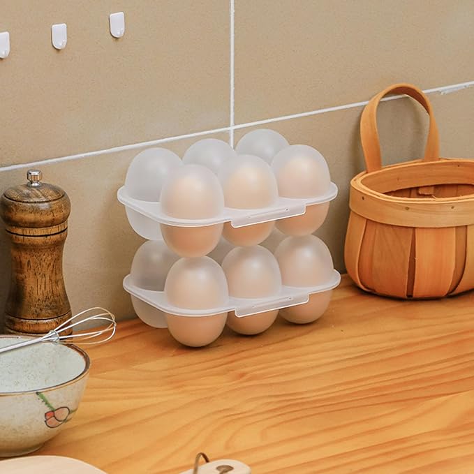 6 Grid Egg Holder Container Portable Carrier Box Hard Shell Storage Case With Lid For Camping Picnic And Travel Kitchen Organization